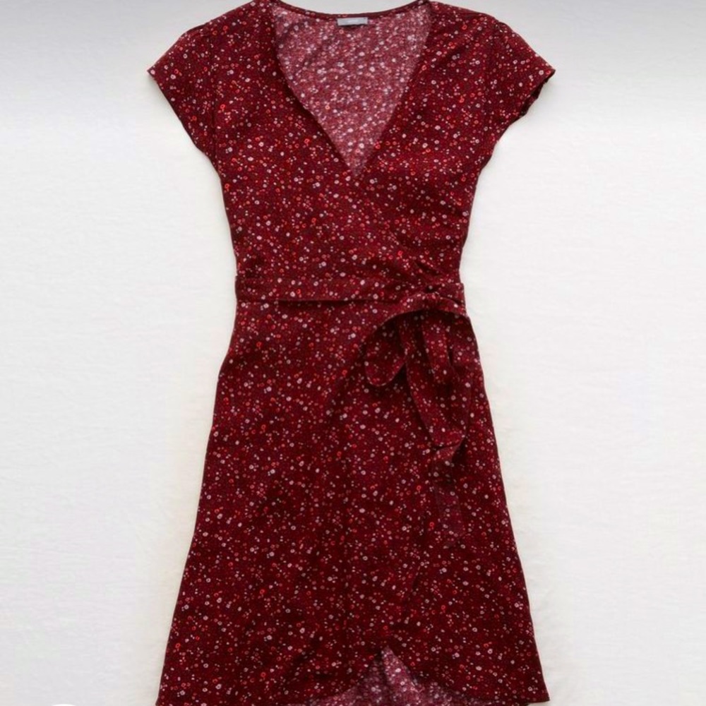 Red Summer Wrap Dress